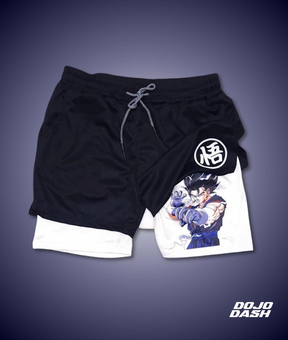 Dragon Z Anime 2-in-1 Gym Shorts -  Black 4