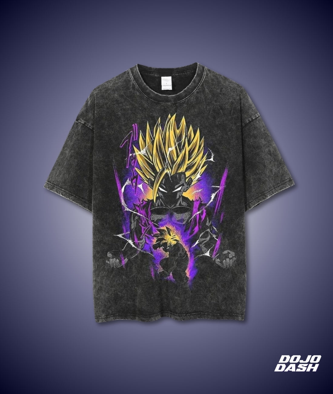 Dragon Ball Z Vintage Anime Streetwear Oversized Washed T-shirts - Gold